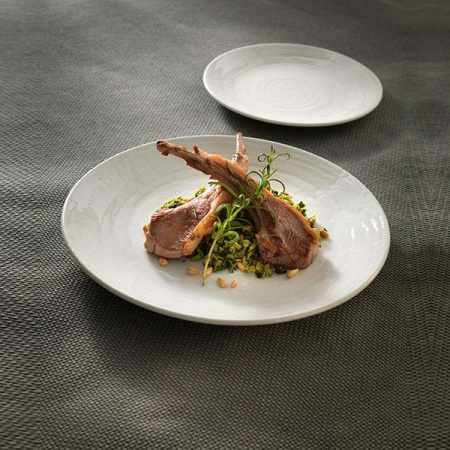 Тарелка «Скейп»; фарфор; D=28.5см; белый