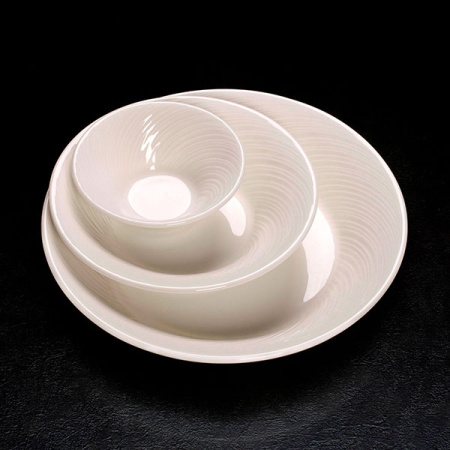 Салатник «Спайро»; фарфор; 114мл; D=10,H=4см; белый