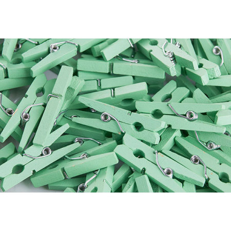 Прищепки-мини д/бокала [500шт]; дерево; L=30,B=8мм; бирюз.