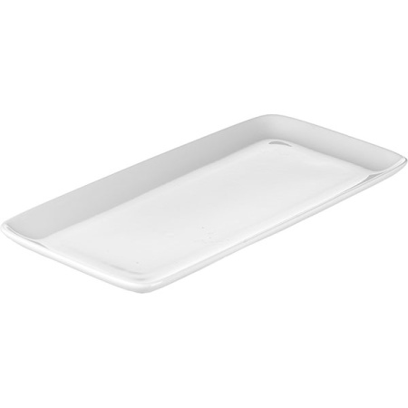 Блюдо прямоугольное; фарфор; H=2.5,L=35.2,B=16.5см; белый