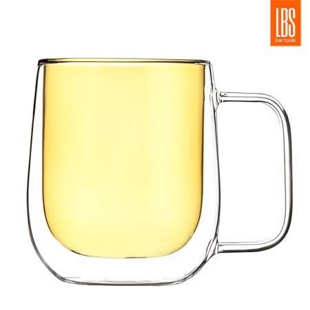 Кружка двойное стекло LBS 300 мл желтый
