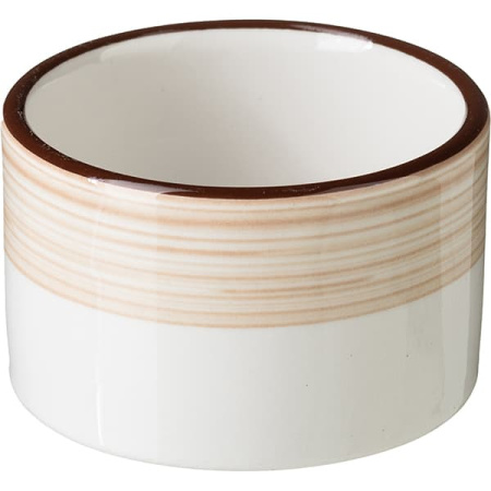 Горчичница б/крышки «Чино»; фарфор; 50мл; D=55,H=30мм; белый,бежев.