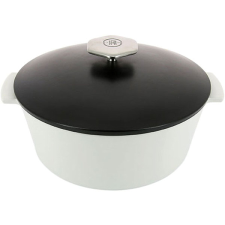 Кастрюля для запекания крышкой; керамика; 3.4л; D=26,H=14.5см; белый,черный