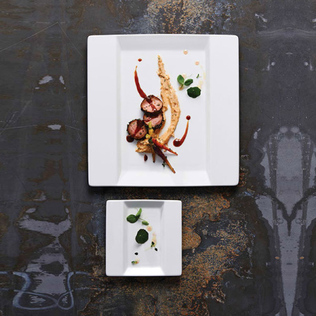 Блюдо квадр. «Фрейм»; фарфор; L=25.5,B=25.5см; белый