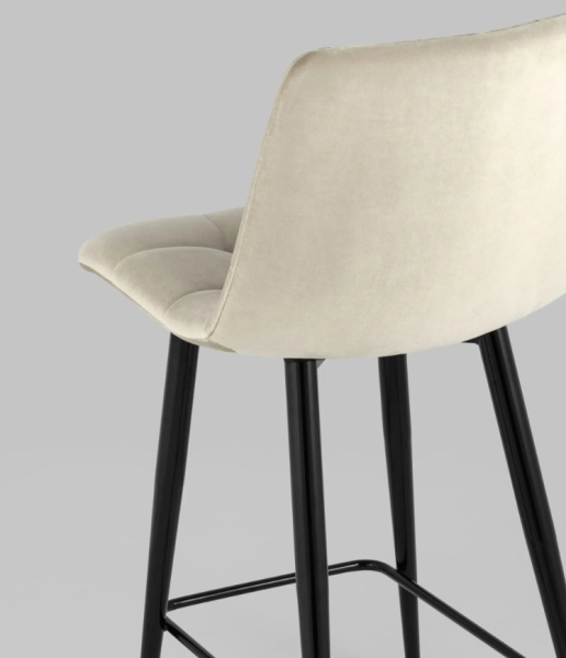 Стул полубарный Джанго велюр бежевый высота сиденья 60 см