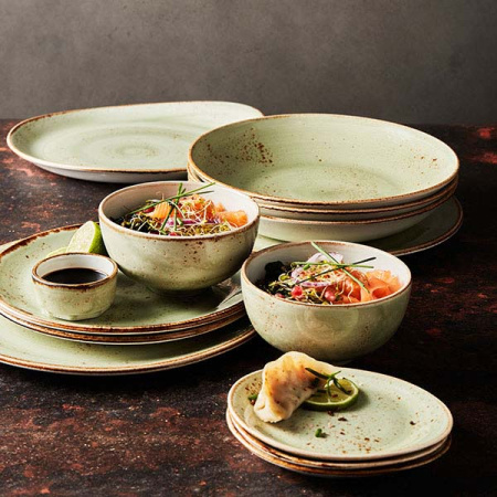 Салатник «Крафт»; фарфор; 650мл; D=20.5,H=4см; зелен.