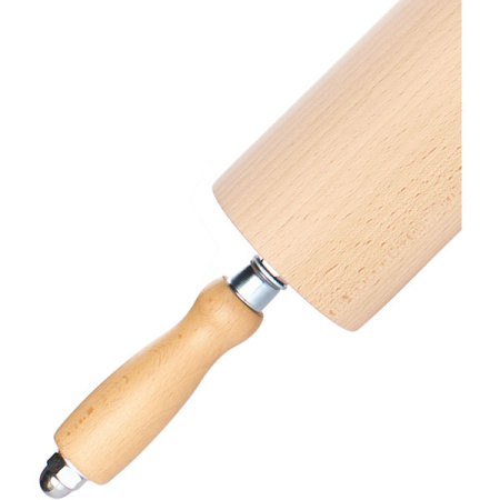 Фото Скалка; дерево; D=8,L=65/35см; древесн.,белый Скалка; дерево; D=8,L=65/35см; древесн.,белый