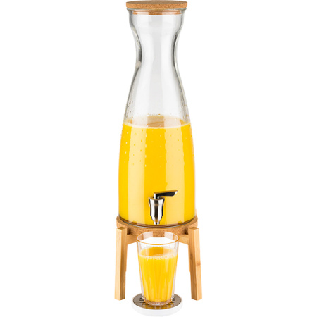 Диспенсер для напитков «Фреш Вуд»; стекло,дерево; 4.5л; H=56.5,L=23,B=23см