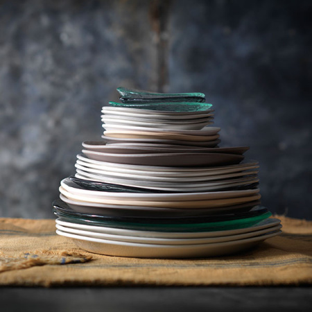 Тарелка  мелкая «Скейп грей»; фарфор; H=3,L=30.5,B=27см; серый