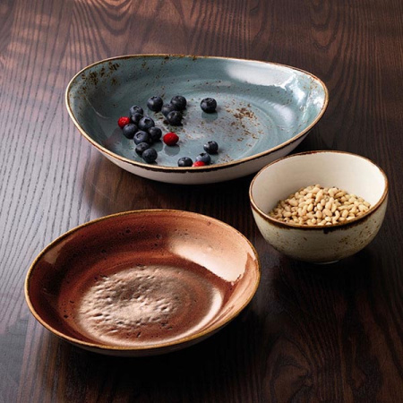 Салатник «Крафт»; фарфор; 670мл; H=5.5,L=28,B=24.5см; синий