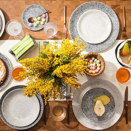 Тарелка  мелкая «Инк Блэк»; фарфор; D=30см; белый,черный