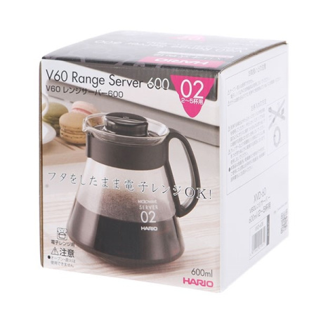 Чайник сервировочный Hario XVD-60B с черной пластиковой ручкой 600мл