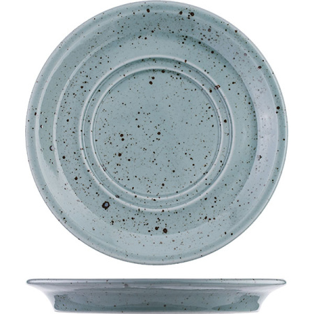 Блюдце «Лайфстиль»; фарфор; D=17см; мятно-бирюз.