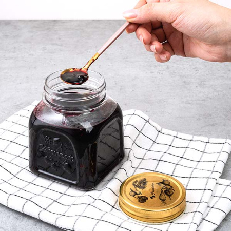 Банка с крышкой «Хоммэйд»; стекло,металл; 500мл; прозр.,металлич.