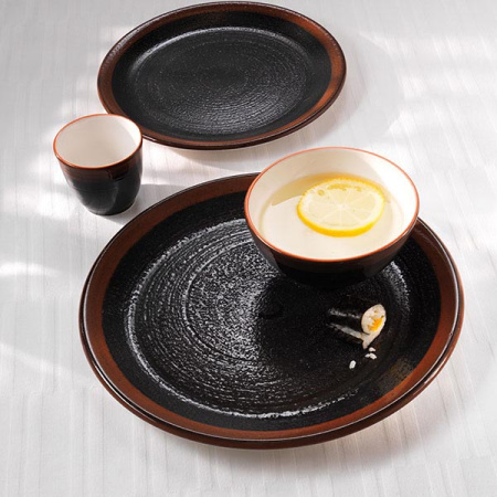 Тарелка мелкая «Кото»; фарфор; D=30,H=1.8см; черный,коричнев.