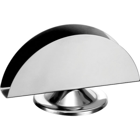 Салфетница; сталь нерж.; H=8.8,L=14.5,B=8см; серебрян.