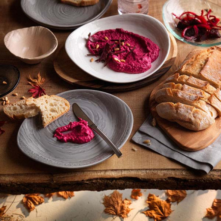 Тарелка  мелкая «Скейп грей»; фарфор; H=3,L=30.5,B=27см; серый