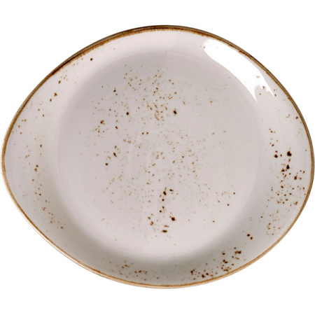 Тарелка мелкая «Крафт»; фарфор; D=25.5,H=2,L=25.5,B=20.5см; белый