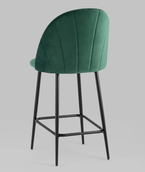 Стул полубарный Логан велюр зелёный