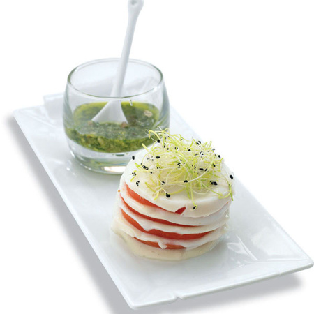 Блюдо; фарфор; H=1.5,L=26,B=11см; белый