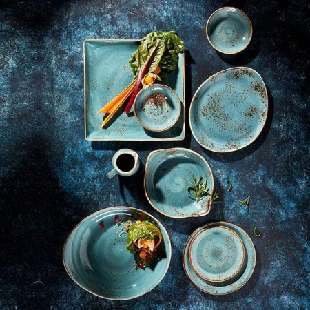 Тарелка пирожковая «Крафт»; фарфор; D=15,H=2см; синий