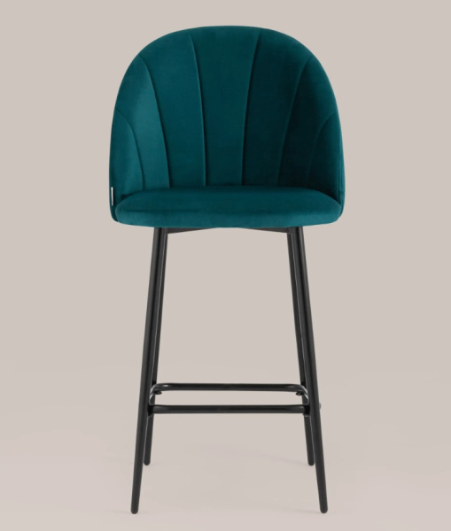 Стул полубарный Логан велюр изумрудный