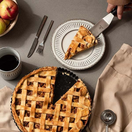 Лопатка изогнутая; сталь,пластик; L=35/21,B=4см; металлич.,черный