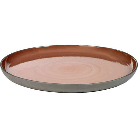 Блюдо «Даск»; керамика; D=31.7,H=2.5см; серый,красный