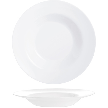 Тарелка для пасты «Бургер Солюшнс»; стекло; 500мл; D=28.5см; белый