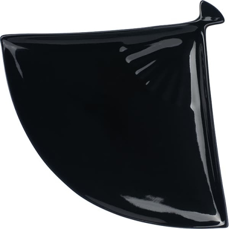 Блюдо-веер «Кунстверк»; фарфор; H=2,L=27,B=20см; черный