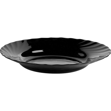 Тарелка глубокая «Трианон»; стекло; 300мл; D=22.5,H=3.5см; черный