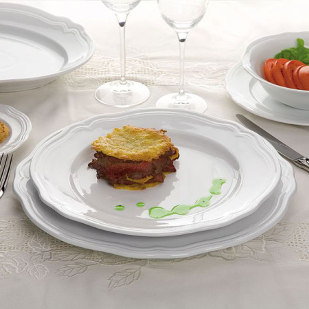 Тарелка мелкая «Опера»; фарфор; D=16см; белый