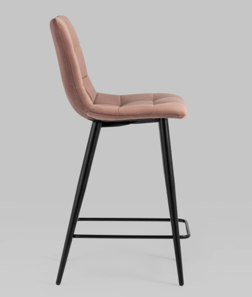 Стул полубарный Джанго велюр пыльно-розовый высота сиденья 60 см