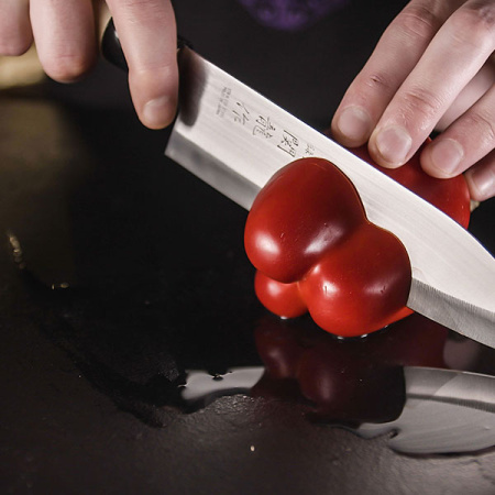 Нож кухонный «Киото» двусторонняя заточка; сталь нерж.,дерево; L=23.5/12,B=2.5см