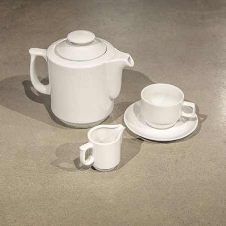 Кофейник с крыш. «Прага»; фарфор; 600мл; D=10,H=15,L=17см; белый