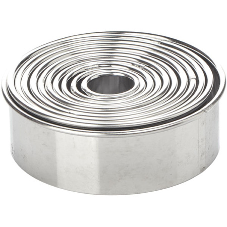 Набор кондит. форм «Кольца» Dmax=95/Dmin=20 [11шт]; сталь нерж.; H=30мм; металлич.