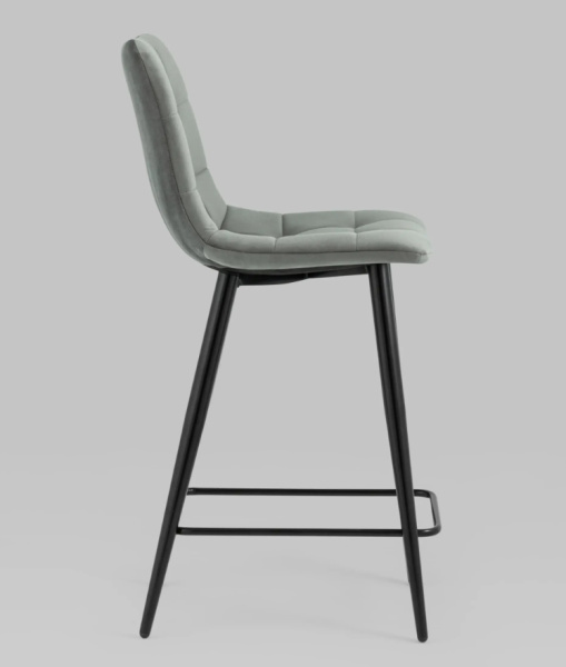 Стул полубарный Джанго велюр серый высота сиденья 60 см