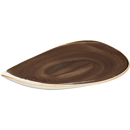 Блюдо «Крафт»; фарфор; H=3.5,L=37,B=24см; серый