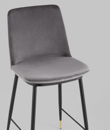 Стул полубарный Мелисса велюр темно-серый