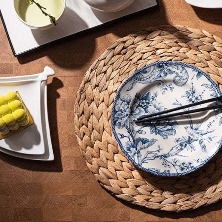 Блюдо-веер «Кунстверк»; фарфор; H=1.8,L=23,B=18см; белый