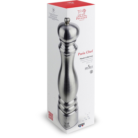 Мельница для соли «Париж»; металл; D=7,H=30см; серебрист.