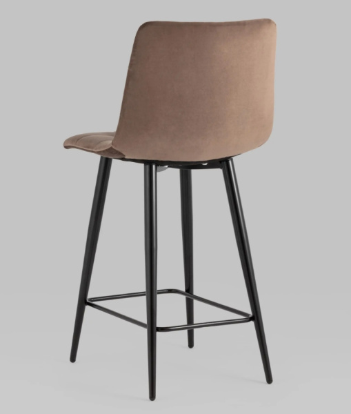 Стул полубарный Джанго велюр коричневый высота сиденья 60 см