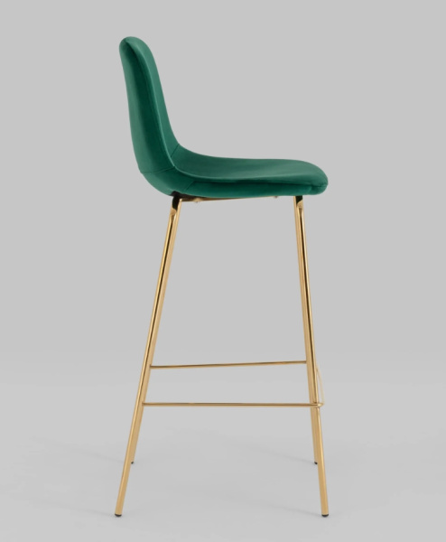Стул барный Валенсия SN велюр зеленый золотые ножки