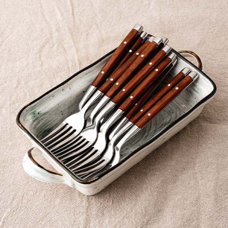 Вилка столовая «Рустик»; сталь нерж.,пластик; L=200/60,B=20мм