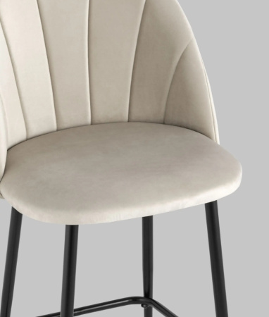 Стул полубарный Логан велюр бежевый