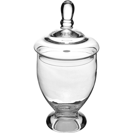 Ваза для сервировки с крышкой; стекло; D=13.7,H=31.5см; прозр.