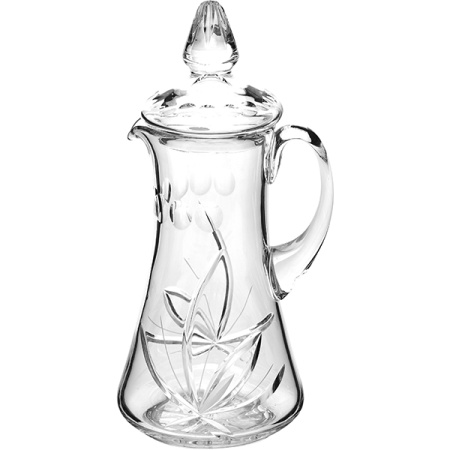 Кувшин с крышкой «Цветок»; хрусталь; 1.5л