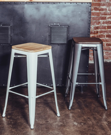 Стул барный TOLIX WOOD белый глянцевый