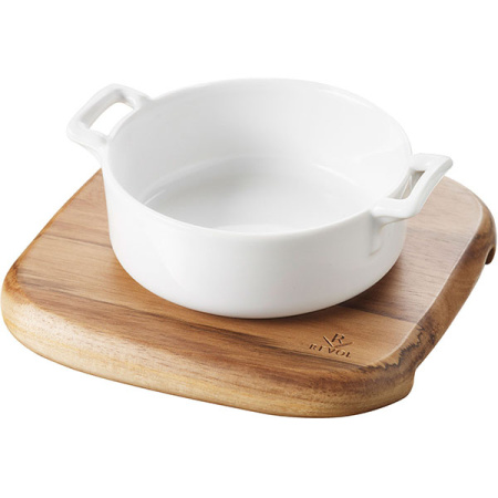 Блюдо для запекания; фарфор; 290мл; D=12,H=5,L=14.5см; белый