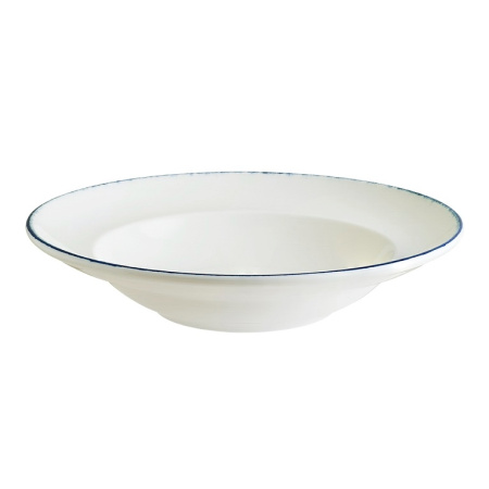 Тарелка для пасты Bonna Ретро 550 мл синий край